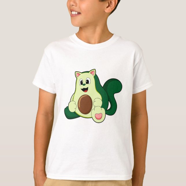 Katze als Avocado T-Shirt (Vorderseite)