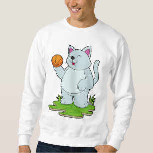 Katze als Basketballspieler mit Basketball Sweatshirt