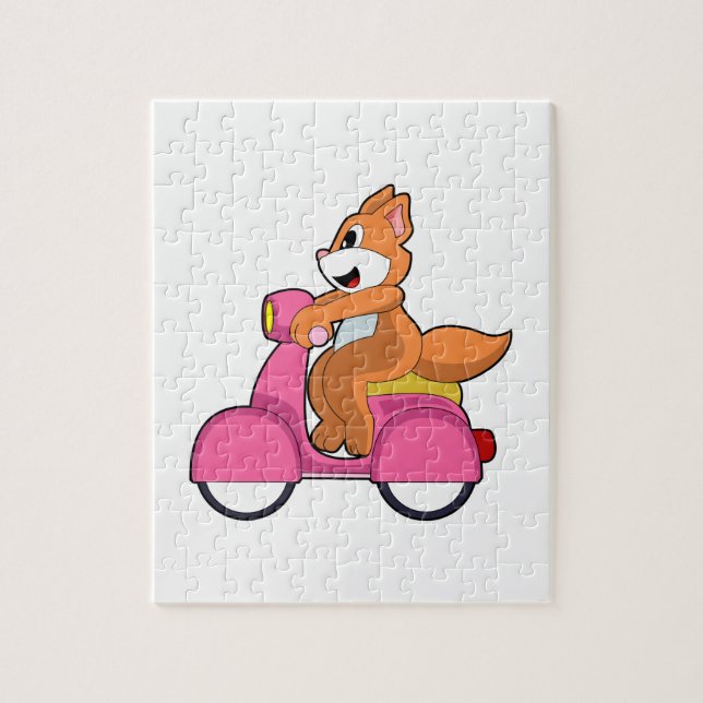 Katze als Biker mit Scooter.PNG (Vertikal)