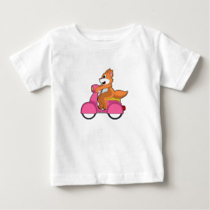 Katze als Biker mit Scooter.PNG Baby T-shirt