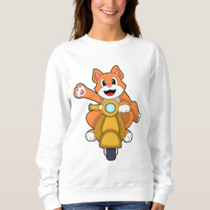 Katze als Biker mit Scooter.PNG Sweatshirt