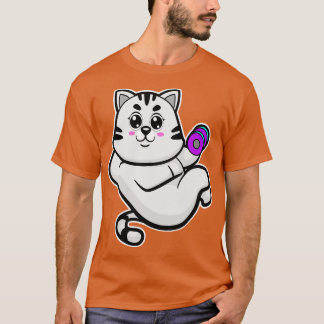Katze als Bodybuilder mit Dumbell T-Shirt