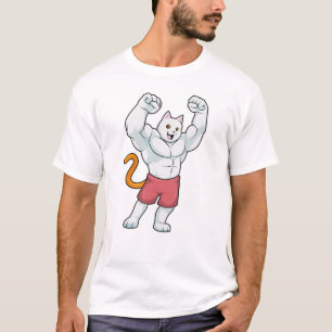 Katze als Bodybuilder mit großen Muskeln T-Shirt