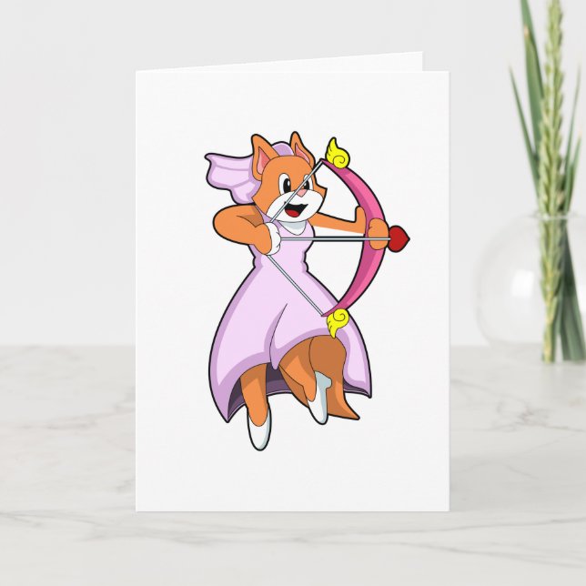 Katze als Braut mit Hochzeitskleid.PNG Karte (Vorderseite)