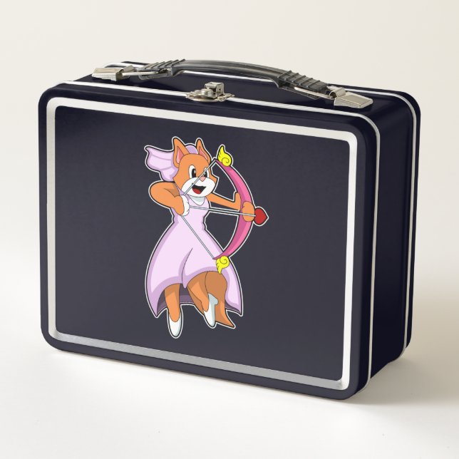 Katze als Braut mit Hochzeitskleid.PNG Metall Brotdose (Vorderseite)