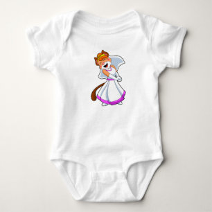 Katze als Braut mit Hochzeitskleid und Krone Baby Strampler
