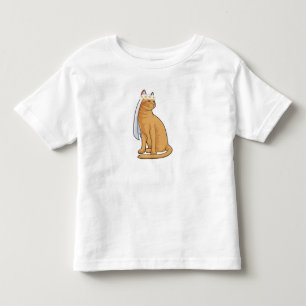 Katze als Braut mit Schleier Kleinkind T-shirt
