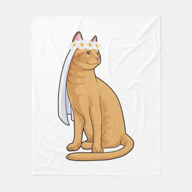 Katze als Brücke mit Schleier Fleecedecke (Vorderseite)