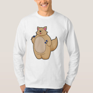 Katze als Dart-Spieler mit Darts T-Shirt