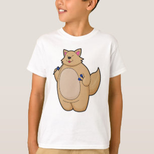 Katze als Dart-Spieler mit Darts T-Shirt