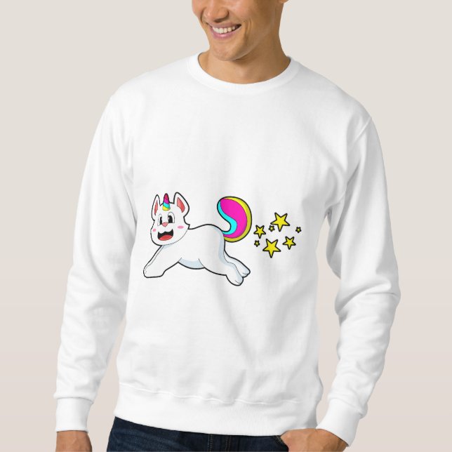 Katze als Einhorn Sweatshirt (Vorderseite)