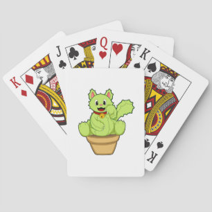 Katze als Kaktus Spielkarten