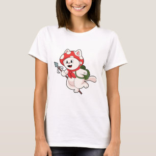 Katze als Pilzsucher mit Pilzsaal T-Shirt