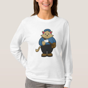 Katze als Postman mit Umschlag & Beutel T-Shirt