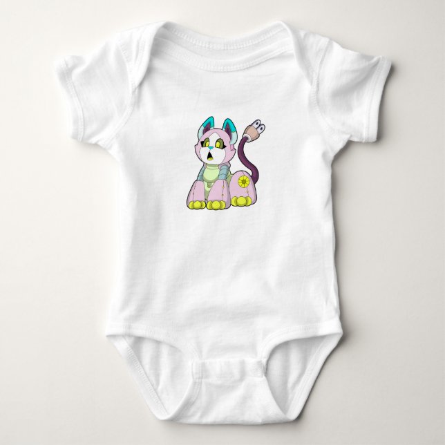 Katze als Roboter Baby Strampler (Vorderseite)