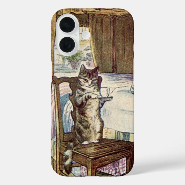 Katze als Tee - Beatrix Potter iPhone 16 Hülle (Rückseite)