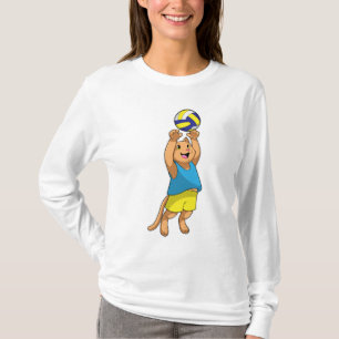 Katze als Volleyballspieler mit Volleyball T-Shirt