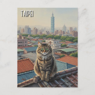 Katze am Taipei 101 Taiwan Postkarte