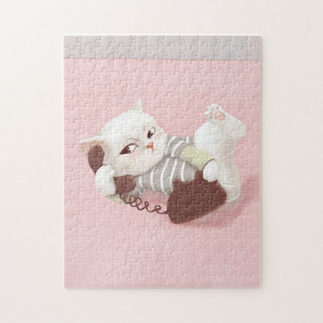 Katze am Telefon (Vertikal)