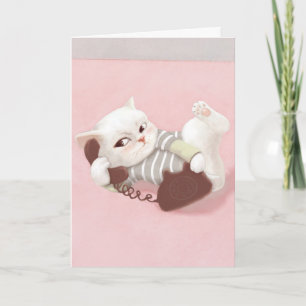 Katze am Telefon Karte