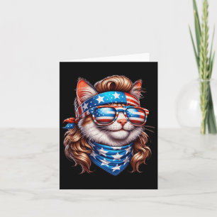 Katze Amerikanische Flagge Patriotisch Lustiger Mu Karte