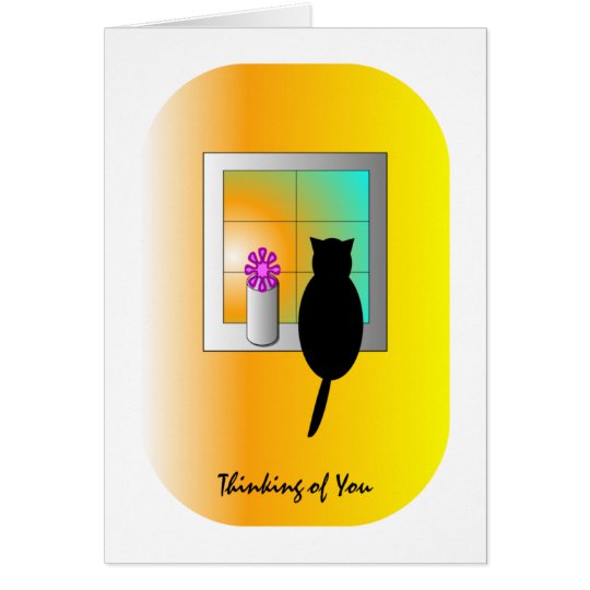 Katze an der Fenster-Karte Karte