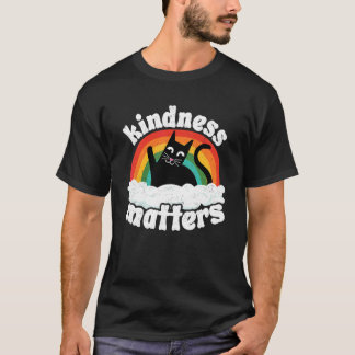 Katze Anti Mobbing Regenbogen Freundlichkeit Zählt T-Shirt