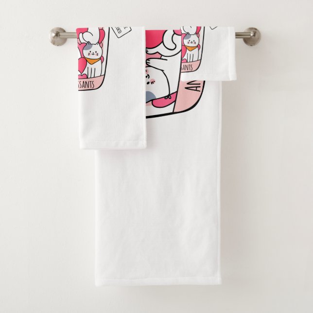 Katze Antidepressiv Funny Cat Lover Geschenk Badhandtuch Set (Insitu)