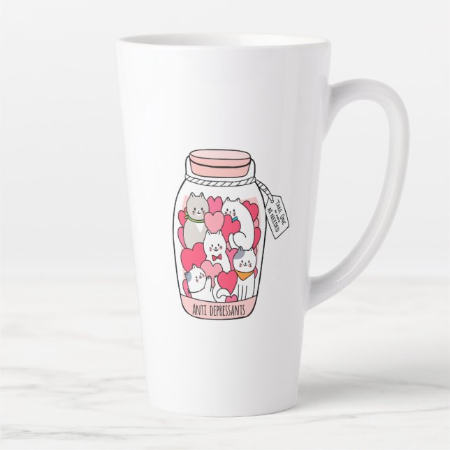 Katze Antidepressiv Funny Cat Lover Geschenk Milchtasse (Rechts)