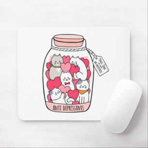 Katze Antidepressiv Funny Cat Lover Geschenk Mousepad