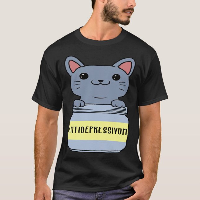 Katze Antidepressivum Ca T-Shirt (Vorderseite)