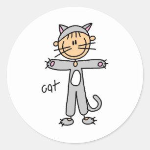 Katze Anzieh T-Shirts und Geschenke Runder Aufkleber