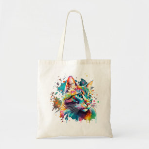 Katze Aquarell Kunst Tragetasche