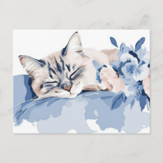 Katze Aquarell Postkarte