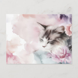 Katze Aquarell Postkarte