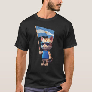 Katze Argentinien Flagge Südamerika Buenos Aires K T-Shirt