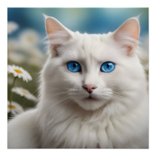 Katze "Art 20" x 20", Plakatpapier (Semi-Gloss) Poster