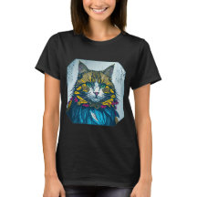 Katze aß die Kanarienfeder | Farbige Porträt Kunst