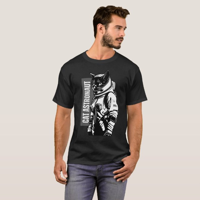 Katze Astronaut  T-Shirt (Vorne ganz)