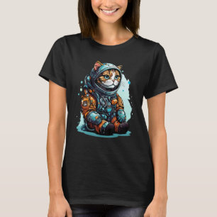 Katze Astronautenhelm Weltraumforscher Astronauten T-Shirt