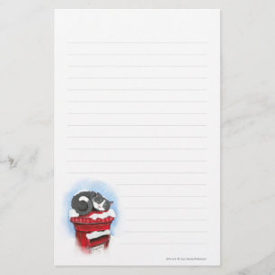 Katze auf dem englischen Posten-Kasten Snowy - Briefpapier