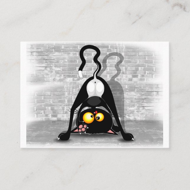 Katze Auf dem Hügel Visitenkarte (Vorderseite)