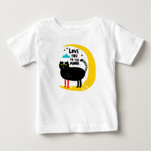 Katze auf dem Mond Baby T-shirt