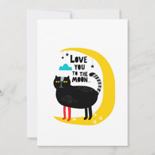 Katze auf dem Mond Dankeskarte