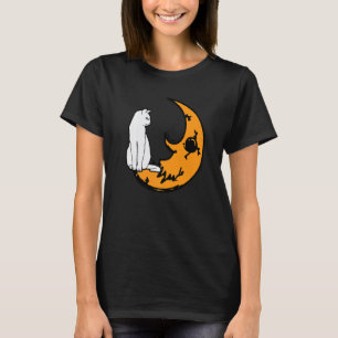 Katze auf dem Mond faules Halloween-Kostüm süße Ka T-Shirt