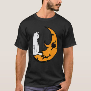 Katze auf dem Mond faules Halloween-Kostüm süße Ka T-Shirt