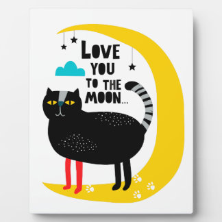 Katze auf dem Mond Fotoplatte