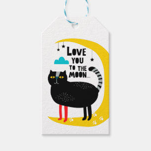 Katze auf dem Mond Geschenkanhänger