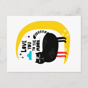 Katze auf dem Mond Postkarte