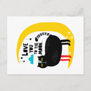 Katze auf dem Mond Postkarte